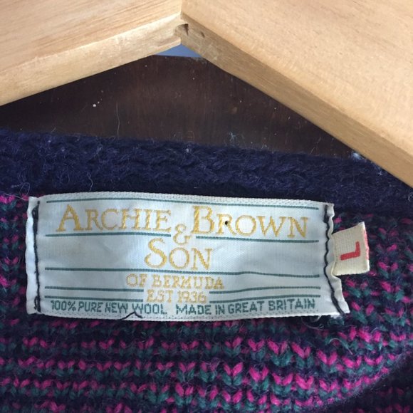 Vintage Archie & Brown Son Wool Cardigan - Picture 4 of 4
